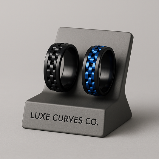 Luxe Gearchain Rotating Fidget Ring™ – Stainless Steel Serenity Edition