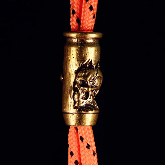 Luxe SkullCross™ Brass Bead | Fidget Jewelry & EDC Knife Paracord Accessory