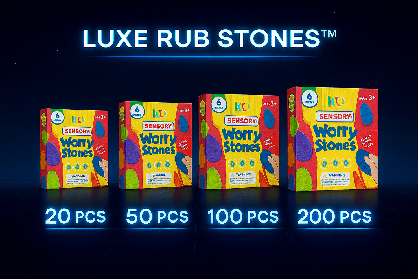 Luxe Rub Stones™ | Sensory Worry Stone 6-Pack