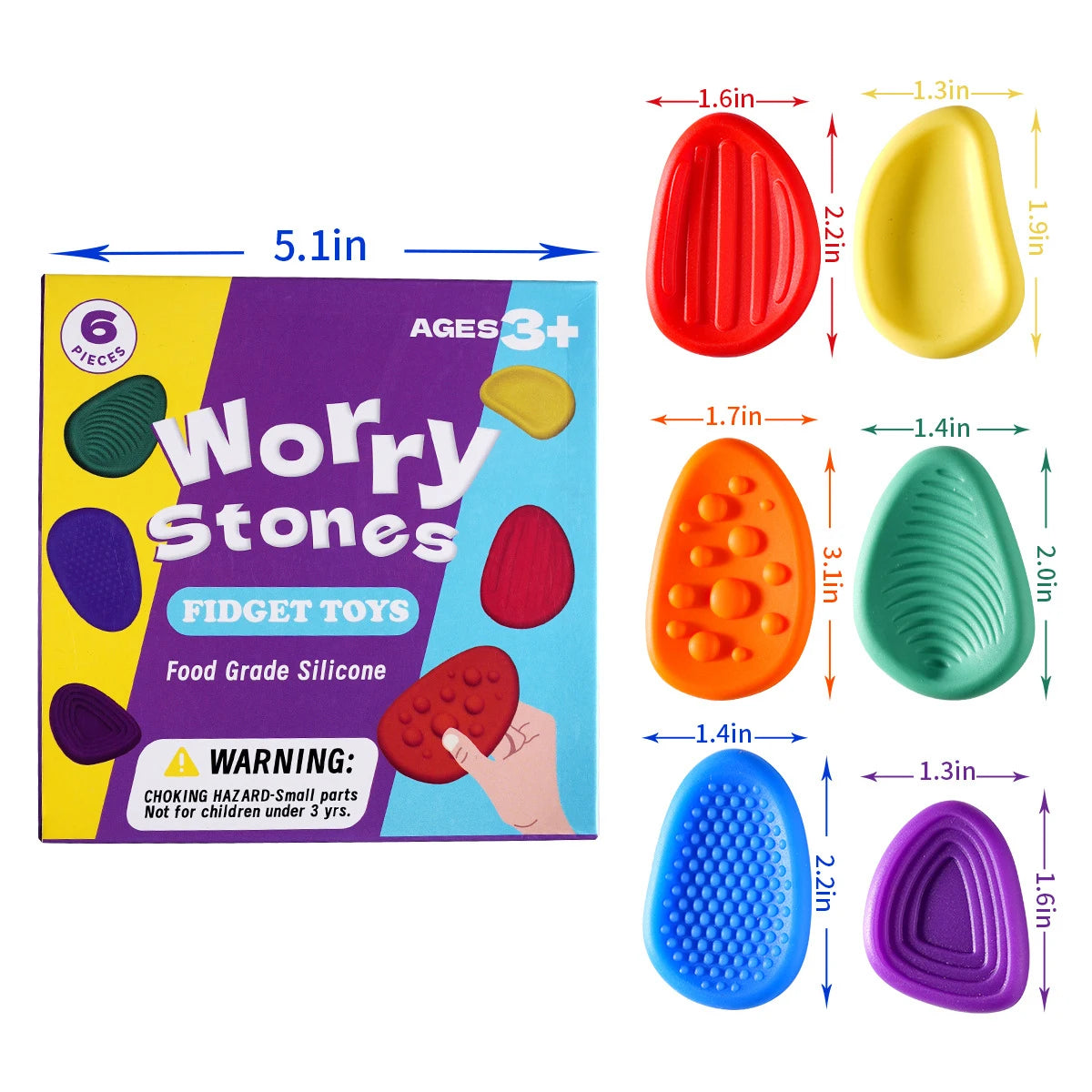 Luxe Rub Stones™ | Sensory Worry Stone 6-Pack