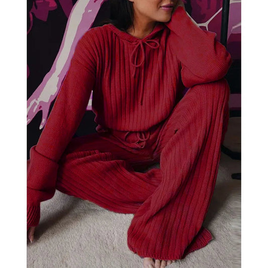  Too Hot Too Handle Two Piece Long Sleeve Set  Loose Hooded Leisure Suit Tracksuit  Dropshipping CKX9436
